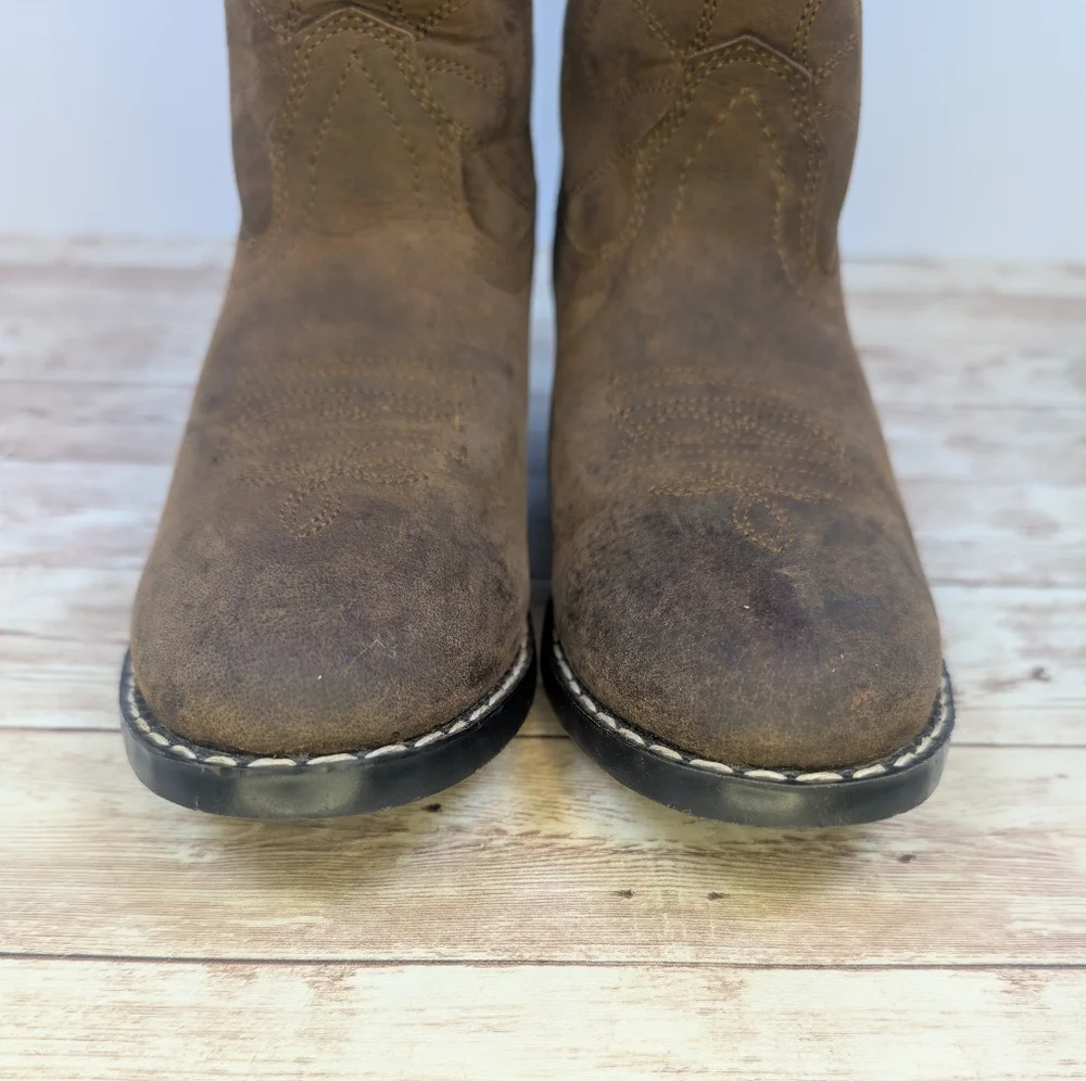 Masterson Boot Co. Leather Western Cowboy Brown Boots Boys / Kids Size 3